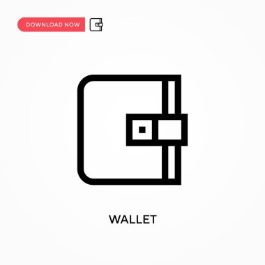 Cüzdan Basit vektör simgesi. Web sitesi veya mobil uygulama için modern, basit düz vektör çizimi