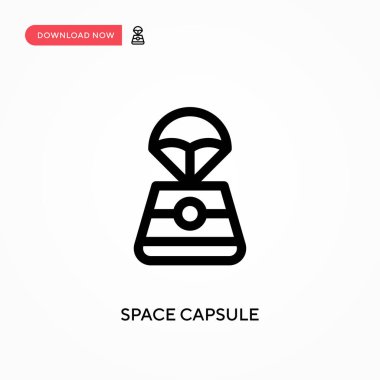 Uzay kapsülü basit vektör simgesi. Web sitesi veya mobil uygulama için modern, basit düz vektör çizimi