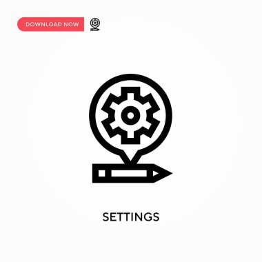Ayarlar Basit vektör simgesi. Web sitesi veya mobil uygulama için modern, basit düz vektör çizimi