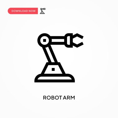 Robot kolu basit vektör simgesi. Web sitesi veya mobil uygulama için modern, basit düz vektör çizimi