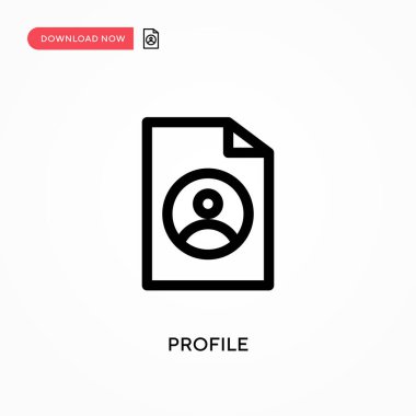 Profil Basit vektör simgesi. Web sitesi veya mobil uygulama için modern, basit düz vektör çizimi