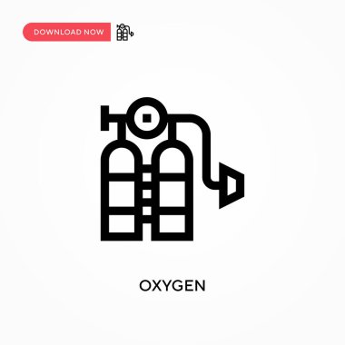 Oksijen Basit vektör simgesi. Web sitesi veya mobil uygulama için modern, basit düz vektör çizimi