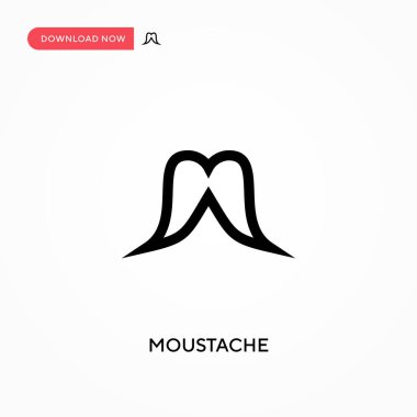 Bıyık Basit vektör simgesi. Web sitesi veya mobil uygulama için modern, basit düz vektör çizimi