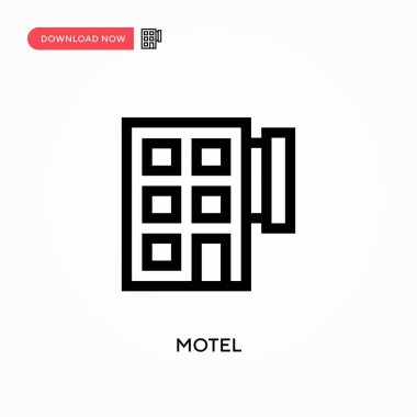 Basit Motel vektör simgesi. Web sitesi veya mobil uygulama için modern, basit düz vektör çizimi
