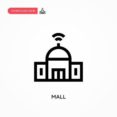 Mall Basit vektör simgesi. Web sitesi veya mobil uygulama için modern, basit düz vektör çizimi