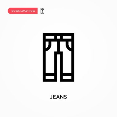 Jeans Basit vektör simgesi. Web sitesi veya mobil uygulama için modern, basit düz vektör çizimi