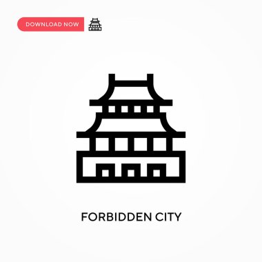 Yasak şehir basit vektör simgesi. Web sitesi veya mobil uygulama için modern, basit düz vektör çizimi