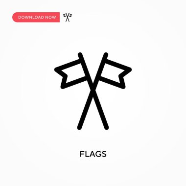 Bayraklar basit vektör simgesi. Web sitesi veya mobil uygulama için modern, basit düz vektör çizimi