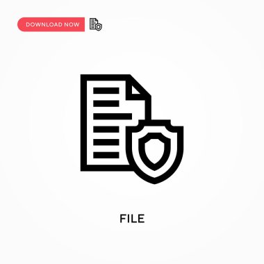 Dosya Basit vektör simgesi. Web sitesi veya mobil uygulama için modern, basit düz vektör çizimi