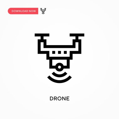 Drone Basit vektör simgesi. Web sitesi veya mobil uygulama için modern, basit düz vektör çizimi