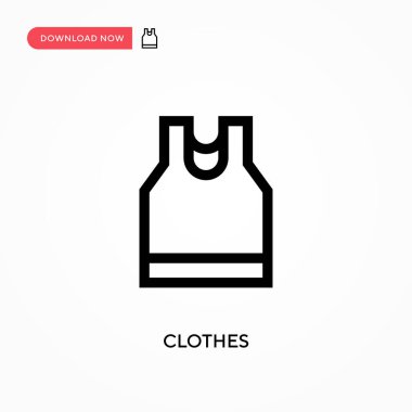 Giysiler basit vektör simgesi. Web sitesi veya mobil uygulama için modern, basit düz vektör çizimi
