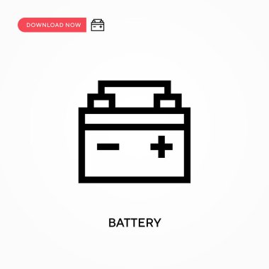 Batarya Basit vektör simgesi. Web sitesi veya mobil uygulama için modern, basit düz vektör çizimi