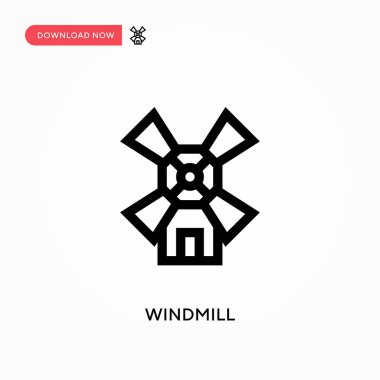 Windmill Basit vektör simgesi. Web sitesi veya mobil uygulama için modern, basit düz vektör çizimi