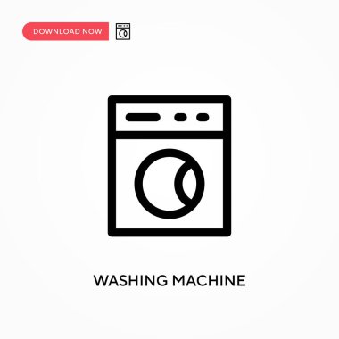 Çamaşır makinesi basit vektör simgesi. Web sitesi veya mobil uygulama için modern, basit düz vektör çizimi