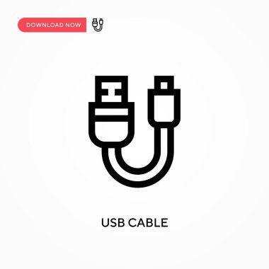 Kullanıcı kablosu basit vektör simgesi. Web sitesi veya mobil uygulama için modern, basit düz vektör çizimi
