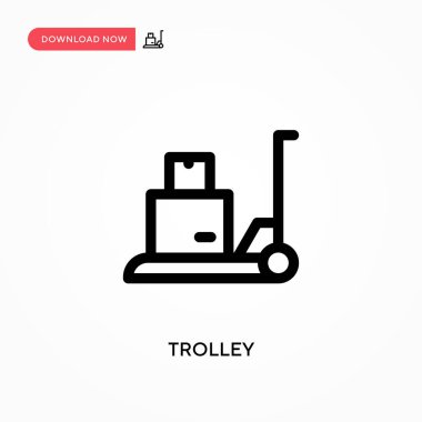 Trolley Basit vektör simgesi. Web sitesi veya mobil uygulama için modern, basit düz vektör çizimi