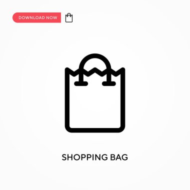 Alışveriş çantası Basit vektör simgesi. Web sitesi veya mobil uygulama için modern, basit düz vektör çizimi