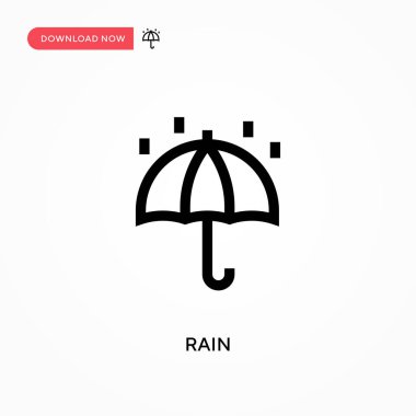 Basit vektör simgesi yağmur. Web sitesi veya mobil uygulama için modern, basit düz vektör çizimi