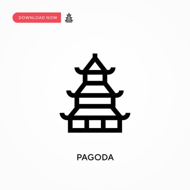 Pagoda Basit vektör simgesi. Web sitesi veya mobil uygulama için modern, basit düz vektör çizimi