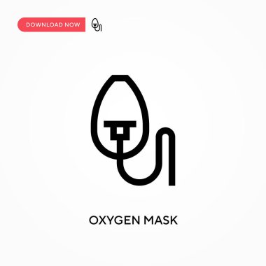 Oksijen maskesi basit vektör simgesi. Web sitesi veya mobil uygulama için modern, basit düz vektör çizimi