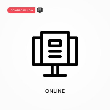 Çevrimiçi Basit vektör simgesi. Web sitesi veya mobil uygulama için modern, basit düz vektör çizimi