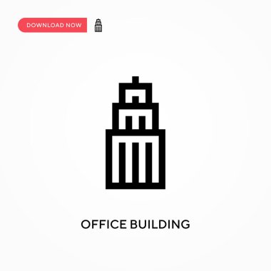 Ofis binası basit vektör simgesi. Web sitesi veya mobil uygulama için modern, basit düz vektör çizimi