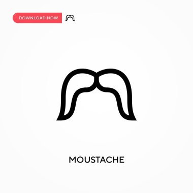 Bıyık Basit vektör simgesi. Web sitesi veya mobil uygulama için modern, basit düz vektör çizimi
