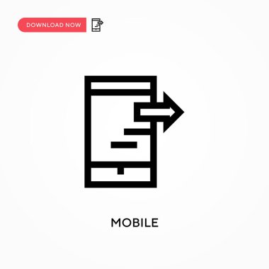Mobil Basit vektör simgesi. Web sitesi veya mobil uygulama için modern, basit düz vektör çizimi