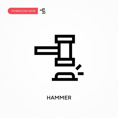 Hammer Basit vektör simgesi. Web sitesi veya mobil uygulama için modern, basit düz vektör çizimi