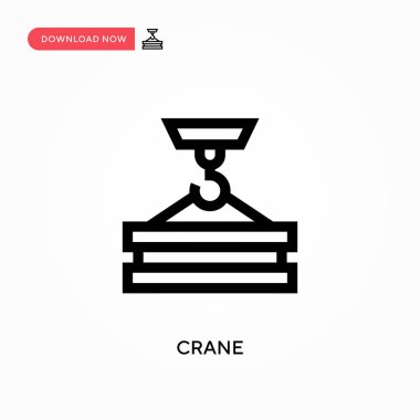 Crane Basit vektör simgesi. Web sitesi veya mobil uygulama için modern, basit düz vektör çizimi