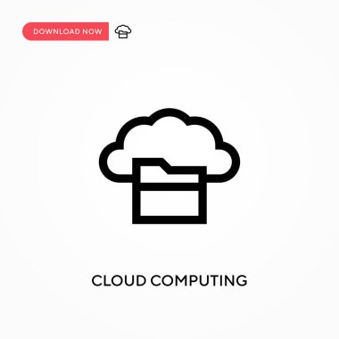 Bulut hesaplama basit vektör simgesi. Web sitesi veya mobil uygulama için modern, basit düz vektör çizimi