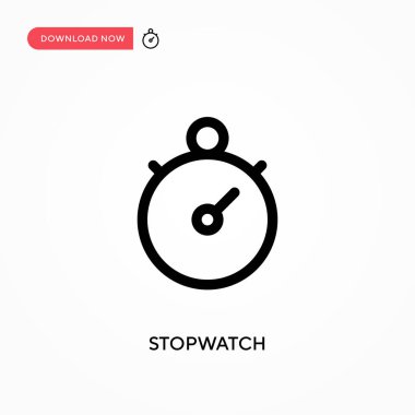 Stopwatch Basit vektör simgesi. Web sitesi veya mobil uygulama için modern, basit düz vektör çizimi