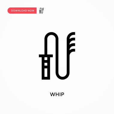 Basit Whip vektör simgesi. Web sitesi veya mobil uygulama için modern, basit düz vektör çizimi