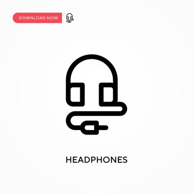 Kulaklıklar basit vektör simgesi. Web sitesi veya mobil uygulama için modern, basit düz vektör çizimi