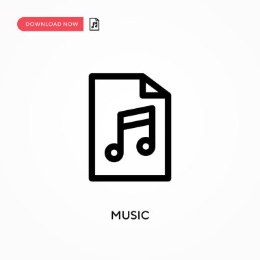 Müzik basit vektör simgesi. Web sitesi veya mobil uygulama için modern, basit düz vektör çizimi