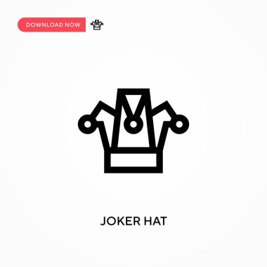 Joker şapkası basit vektör simgesi. Web sitesi veya mobil uygulama için modern, basit düz vektör çizimi