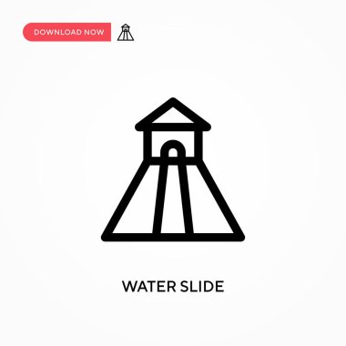 Su kaydırağı basit vektör simgesi. Web sitesi veya mobil uygulama için modern, basit düz vektör çizimi