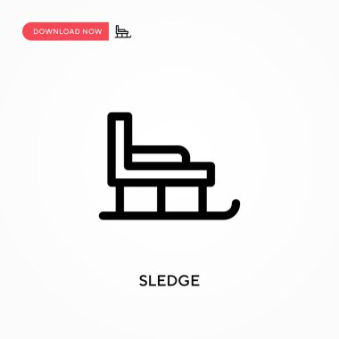 Sledge Basit vektör simgesi. Web sitesi veya mobil uygulama için modern, basit düz vektör çizimi