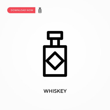 Viski sade vektör simgesi. Web sitesi veya mobil uygulama için modern, basit düz vektör çizimi