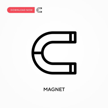 Mıknatıs basit vektör simgesi. Web sitesi veya mobil uygulama için modern, basit düz vektör çizimi