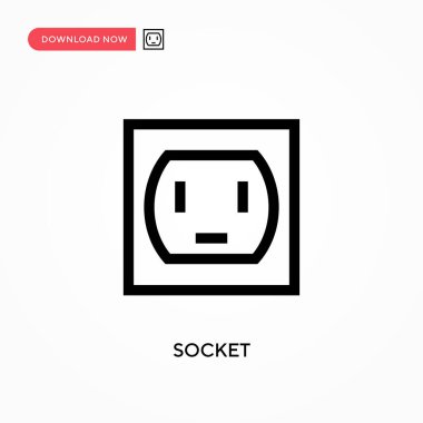 Soket Basit vektör simgesi. Web sitesi veya mobil uygulama için modern, basit düz vektör çizimi