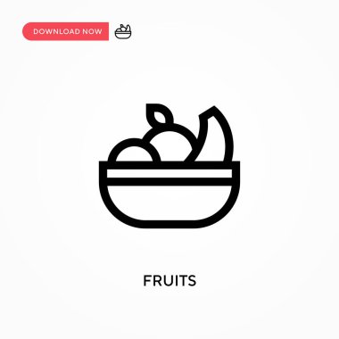Meyveler basit vektör simgesi. Web sitesi veya mobil uygulama için modern, basit düz vektör çizimi