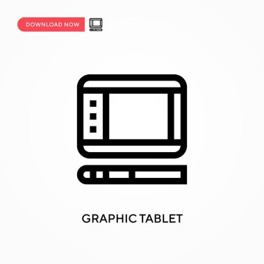 Grafik tableti Basit vektör simgesi. Web sitesi veya mobil uygulama için modern, basit düz vektör çizimi