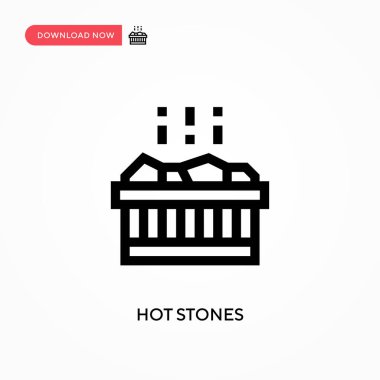 Sıcak taşlar basit vektör simgesi. Web sitesi veya mobil uygulama için modern, basit düz vektör çizimi