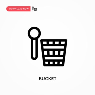 Kova Basit vektör simgesi. Web sitesi veya mobil uygulama için modern, basit düz vektör çizimi