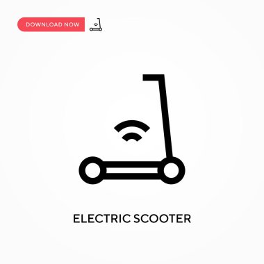 Elektrikli scooter Basit vektör simgesi. Web sitesi veya mobil uygulama için modern, basit düz vektör çizimi