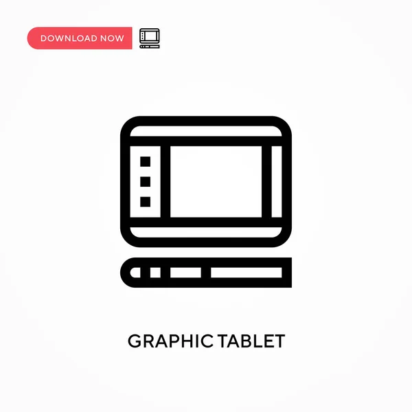 Tableta Gráfica Icono Vector Simple Moderno Simple Ilustración Vector Plano — Vector de stock