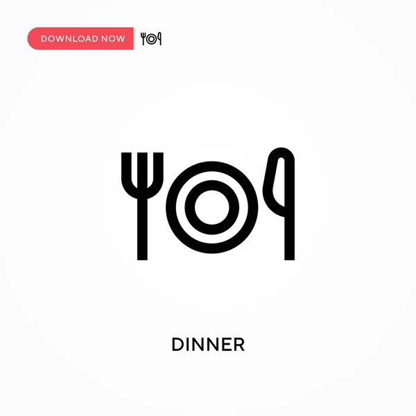 Abendessen Einfaches Vektorsymbol Moderne Einfache Flache Vektordarstellung Für Website Oder — Stockvektor