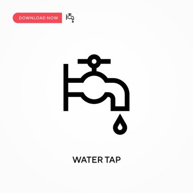 Su musluğu basit vektör simgesi. Web sitesi veya mobil uygulama için modern, basit düz vektör çizimi