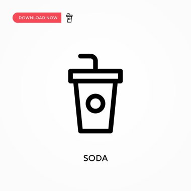 Soda Basit vektör simgesi. Web sitesi veya mobil uygulama için modern, basit düz vektör çizimi